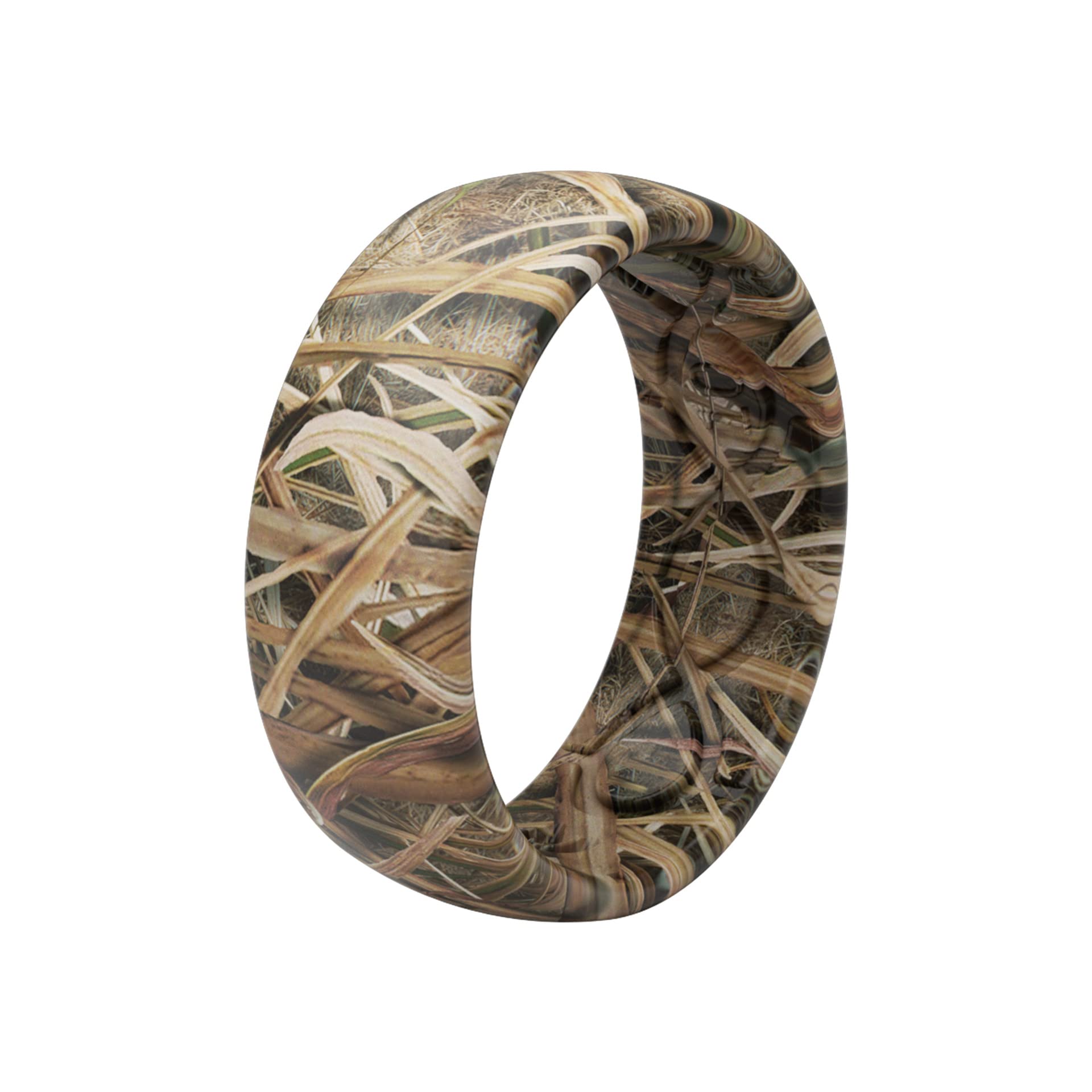 Groove Life Mossy Oak Camo Silicone Ring Breathable Rubber Wedding Rings for Men and Women, Unique Design, Comfort Fit Ring