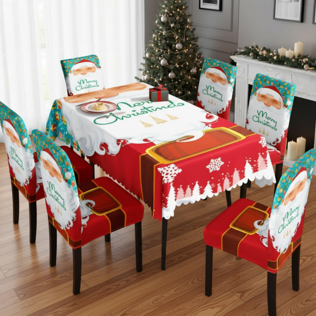 7 Pcs Sunflower Chair Covers and Tablecloth Set 60 x 84 Inch Waterproof Stain Rectangular Table Cover with Stretchable Removable Chair Slipcovers for Dining Room Kitchen Patio Summer Parties