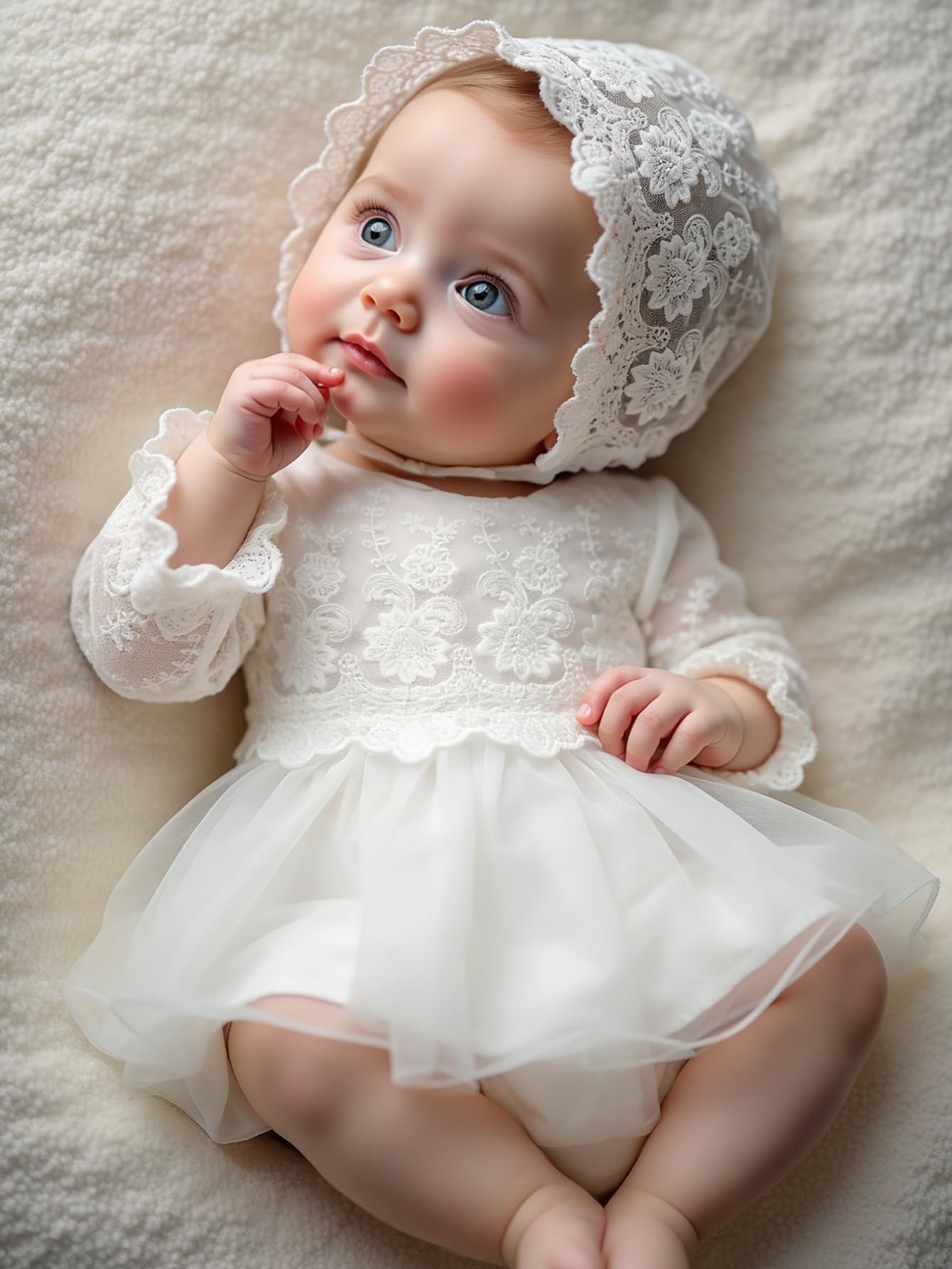 Ylsteed Newborn Photography Outfits Girls Newborn Photography Props Baby Girls Lace Romper with Tulle Skirt Infant Photo shoot Outfits Photo Props