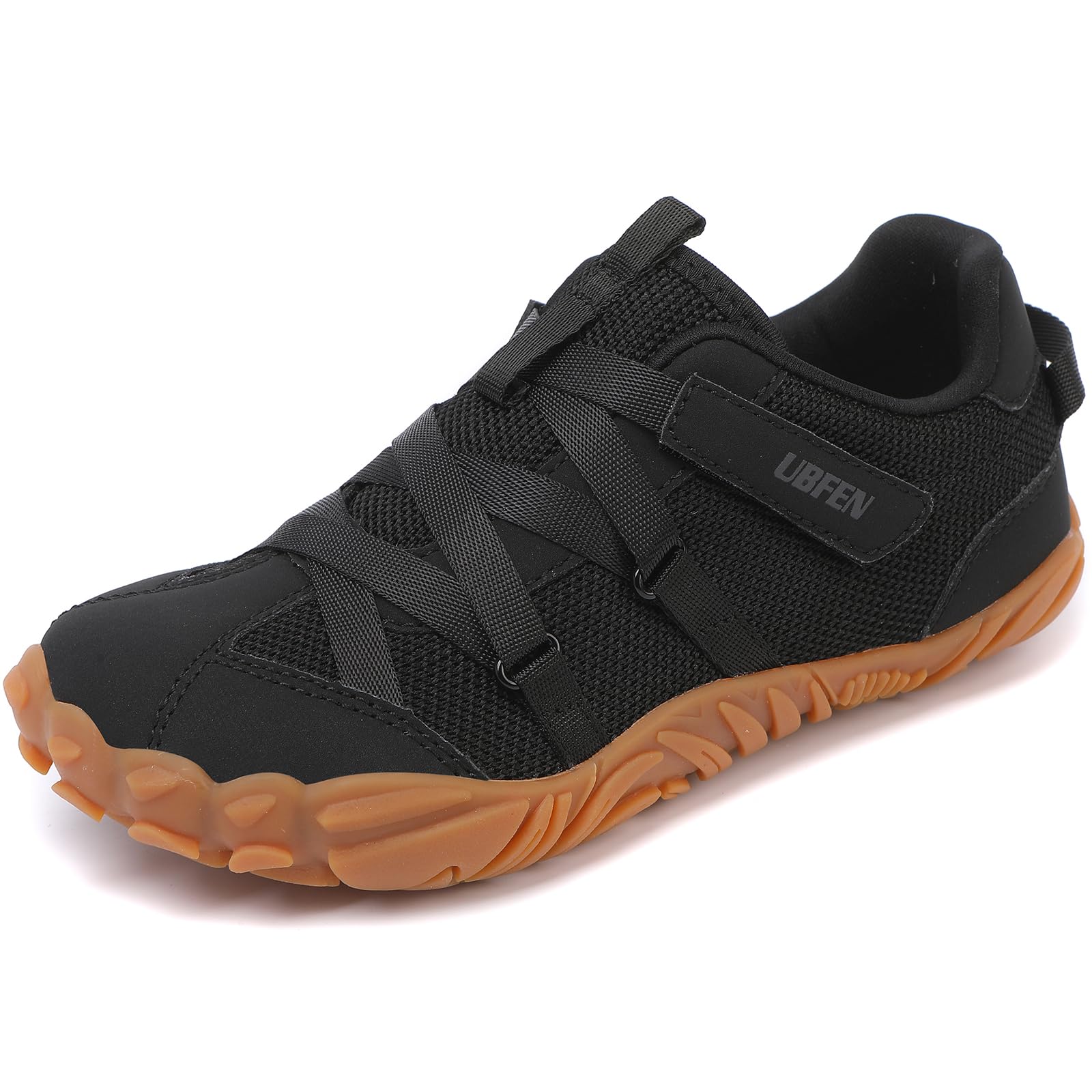 UBFEN Kids Barefoot Shoes Zero Drop Minimalist Sneakers Boys Girls - Lightweight Wide Toe Box Running School Shoes with Hook Loop