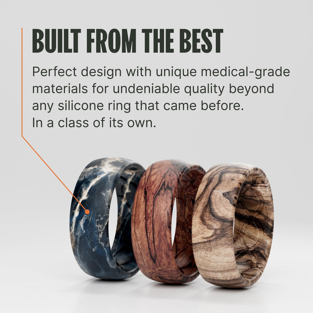 Groove Life Mossy Oak Camo Silicone Ring Breathable Rubber Wedding Rings for Men and Women, Unique Design, Comfort Fit Ring