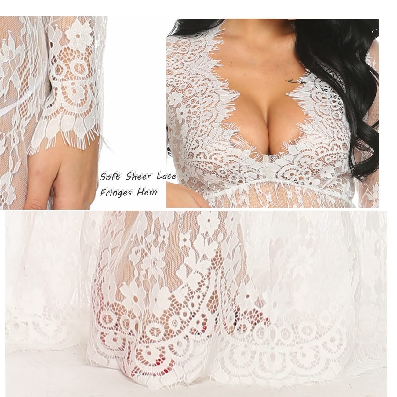 COSYOU Maternity Dress for Photoshoot Sheer Lace Dresses for Maternity Photography Costume Party Milk Bath Dress