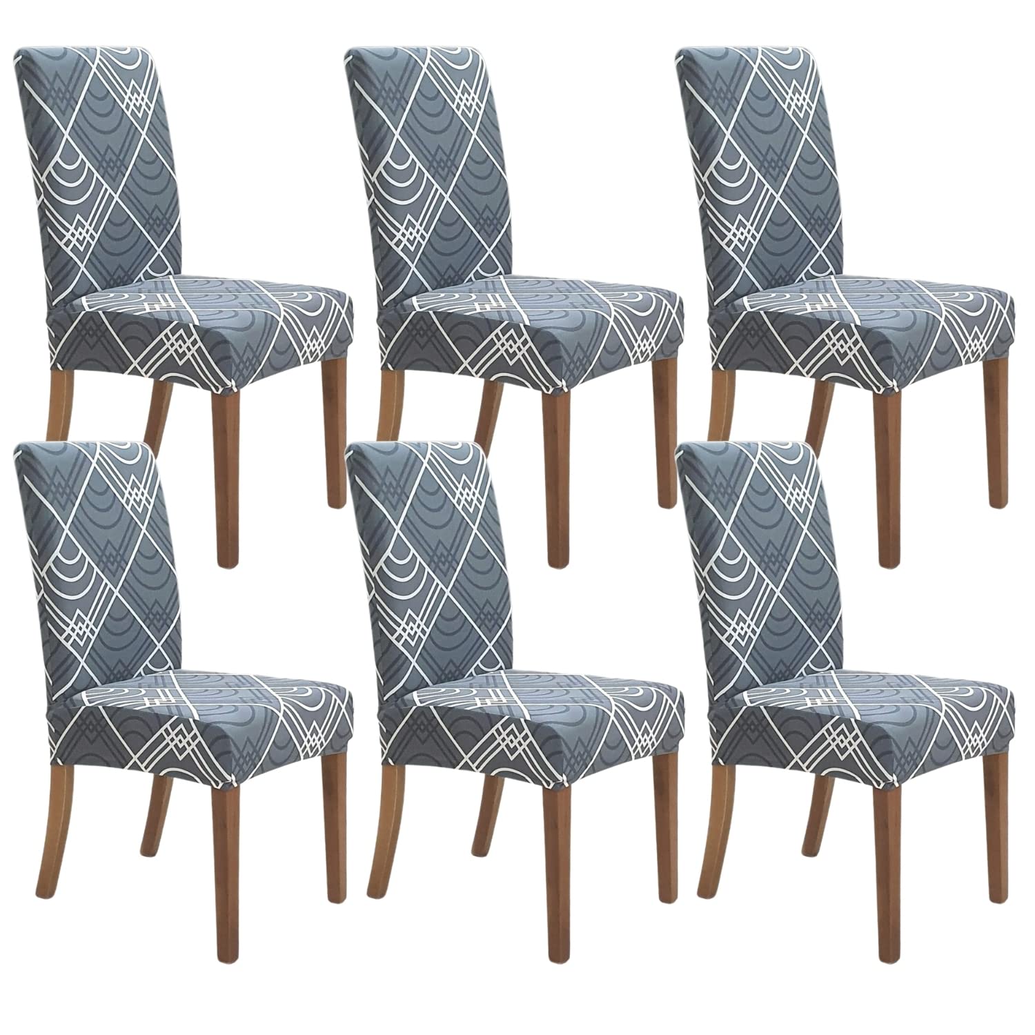 SPRINGRICO Chair Covers for Dining Room 6 Pack, Stretch Dining Chair Cover, Washable Spandex Kitchen Parsons Chair Slipcovers, Removable Seat Protector for Home or Party (Set of 6, Floral Beige)