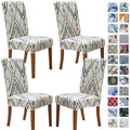SPRINGRICO Chair Covers for Dining Room 6 Pack, Stretch Dining Chair Cover, Washable Spandex Kitchen Parsons Chair Slipcovers, Removable Seat Protector for Home or Party (Set of 6, Floral Beige)