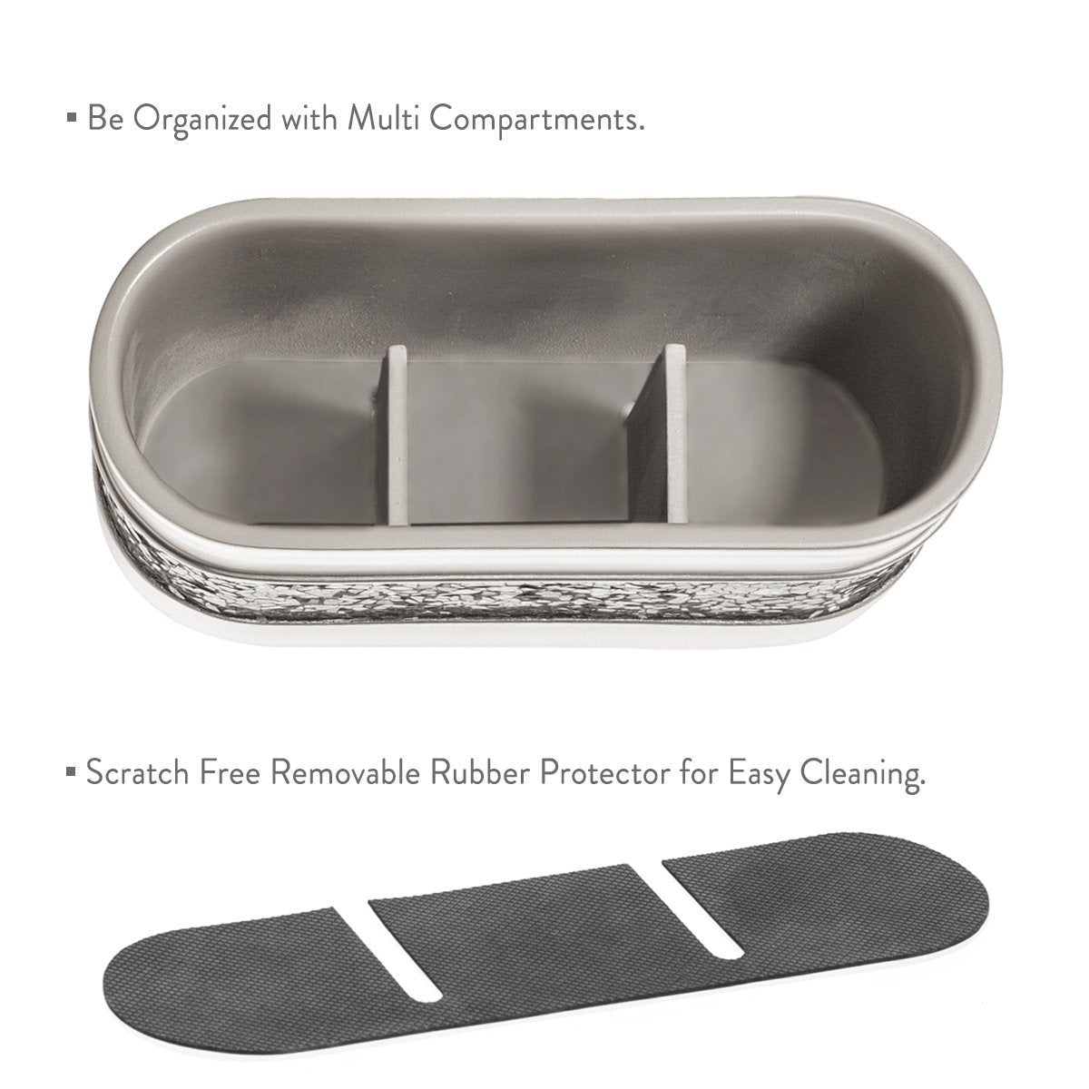 Creative Scents Crackled Glass Silver Bathroom Accessory Set – 4-Piece Vanity Set Includes: Lotion Soap Dispenser, Toothbrush Holder, Tumbler, and Soap Dish