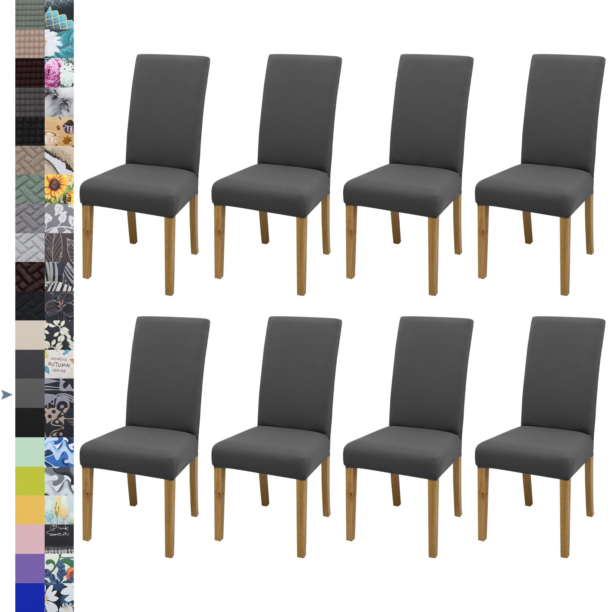 BIETYONE Stretch Dining Chair Covers Set of 6, Soft Removable Washable Kitchen Parsons Chair Slipcovers, High Elastic Seat Protector for Home Hotel Banquet