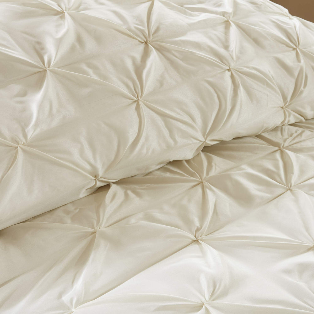 Madison Park Essentials Room in a Bag Faux Silk Comforter Set - Luxe Diamond Tufting All Season Bedding, Matching Curtains, Decorative Pillows, Taupe King(104"x92") 24 Piece
