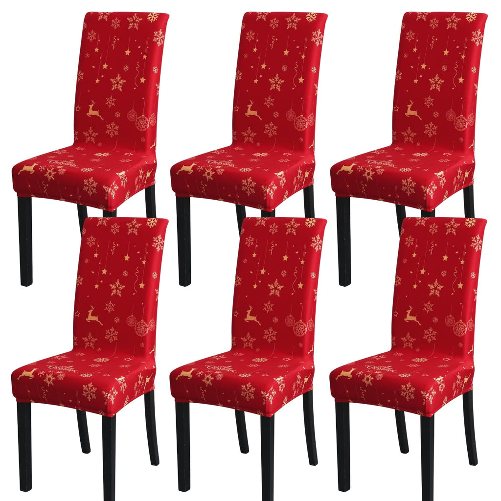 SPRINGRICO Chair Covers for Dining Room 6 Pack, Stretch Dining Chair Cover, Washable Spandex Kitchen Parsons Chair Slipcovers, Removable Seat Protector for Home or Party (Set of 6, Floral Beige)
