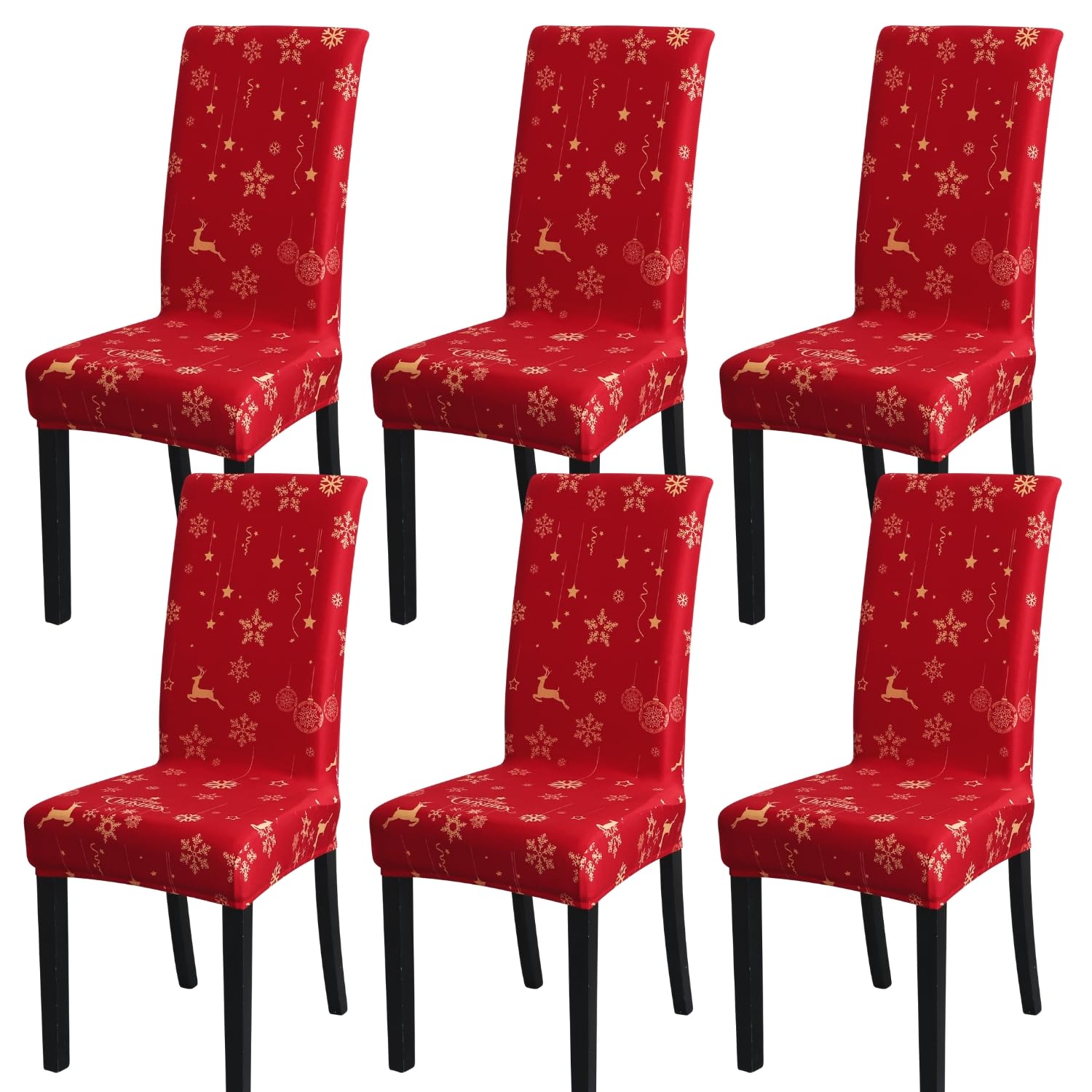 SPRINGRICO Chair Covers for Dining Room 6 Pack, Stretch Dining Chair Cover, Washable Spandex Kitchen Parsons Chair Slipcovers, Removable Seat Protector for Home or Party (Set of 6, Floral Beige)