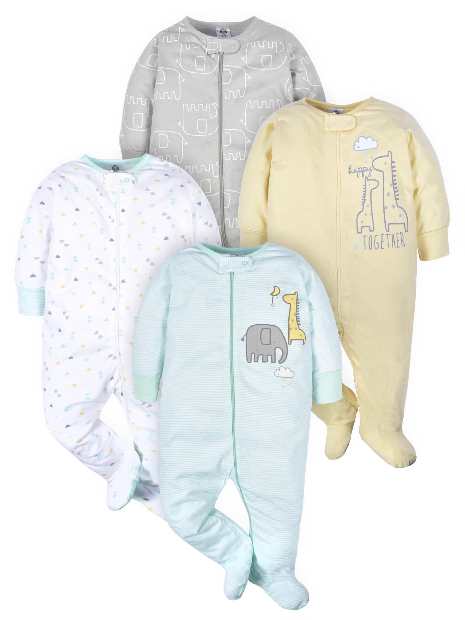 Gerber Baby-Girls 4 Pack Sleep 'N Play Footie