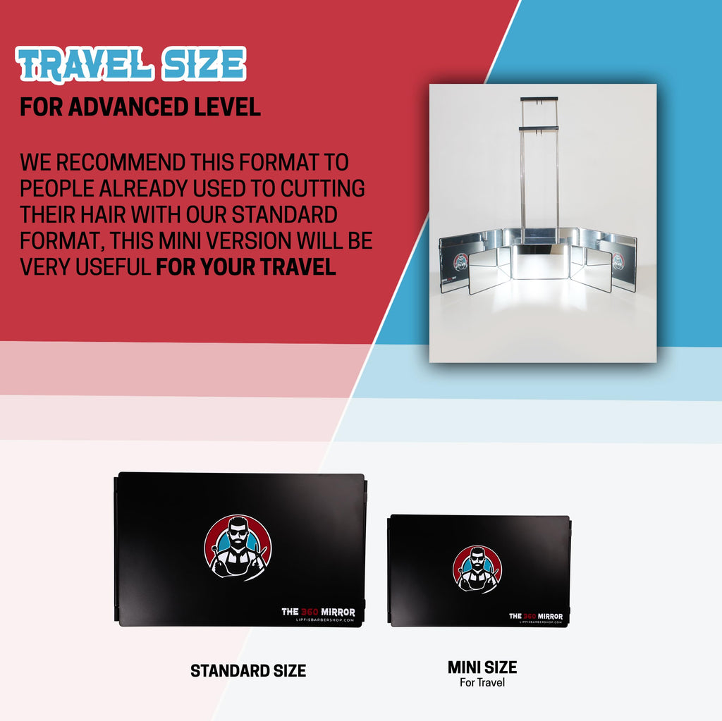 The 360 Mirror - 3 Way Mirror for Self Hair Cutting - Adjustable Trifold Barber Miror to Cut Your Own Hair - Tri Fold Self Haircut System for Men and Women Braiding - Three Sided Miror for Haircuts