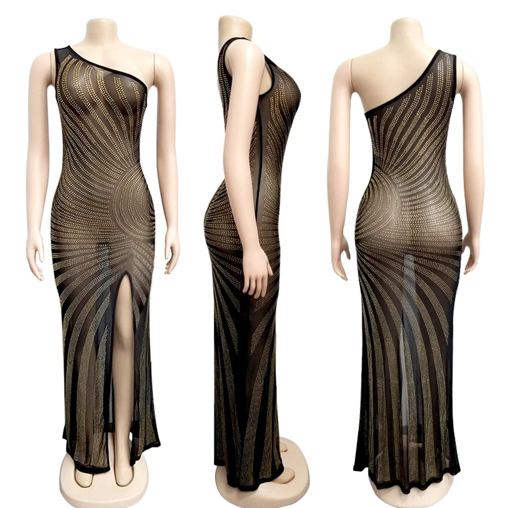 PORRCEY Women's Sexy Elegant Sparkly Sequins Evening Dress Party Club Night Outfits