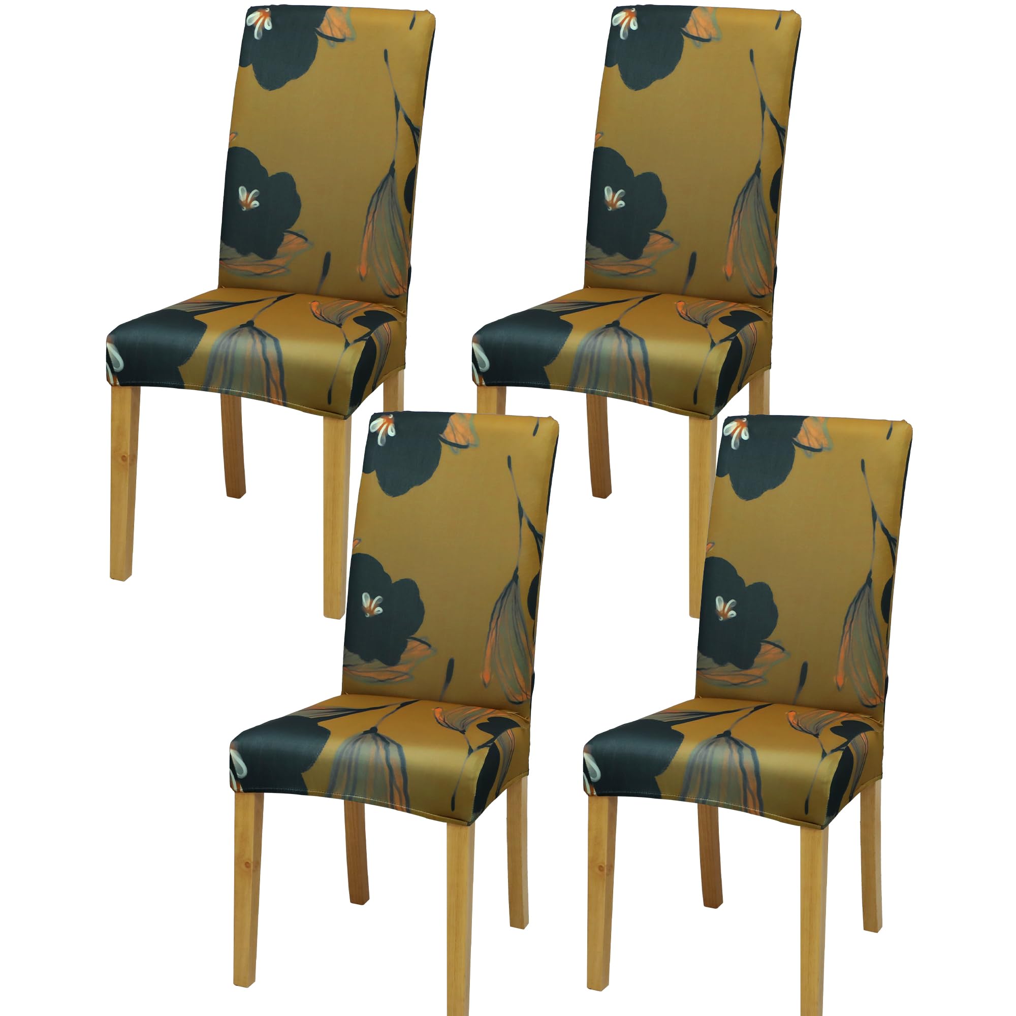 BIETYONE Stretch Dining Chair Covers Set of 6, Soft Removable Washable Kitchen Parsons Chair Slipcovers, High Elastic Seat Protector for Home Hotel Banquet