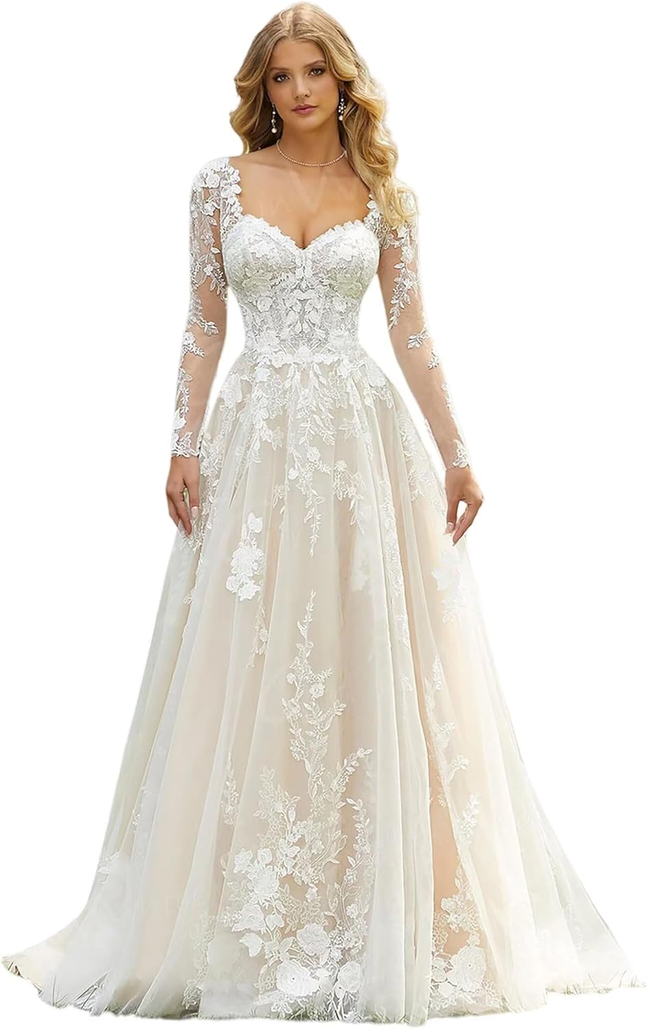 Wedding Dress for Bride Lace Appliques Mermaid Boho Beach Bridal Gowns BOF44