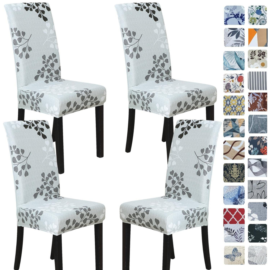 SPRINGRICO Chair Covers for Dining Room 6 Pack, Stretch Dining Chair Cover, Washable Spandex Kitchen Parsons Chair Slipcovers, Removable Seat Protector for Home or Party (Set of 6, Floral Beige)