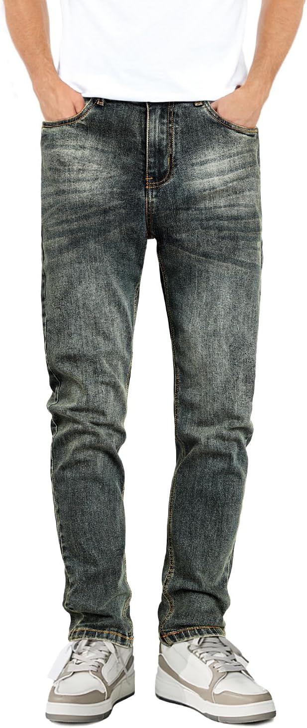 Heyfanee Mens Slim Fit Jeans Stretch Denim Pants for Men