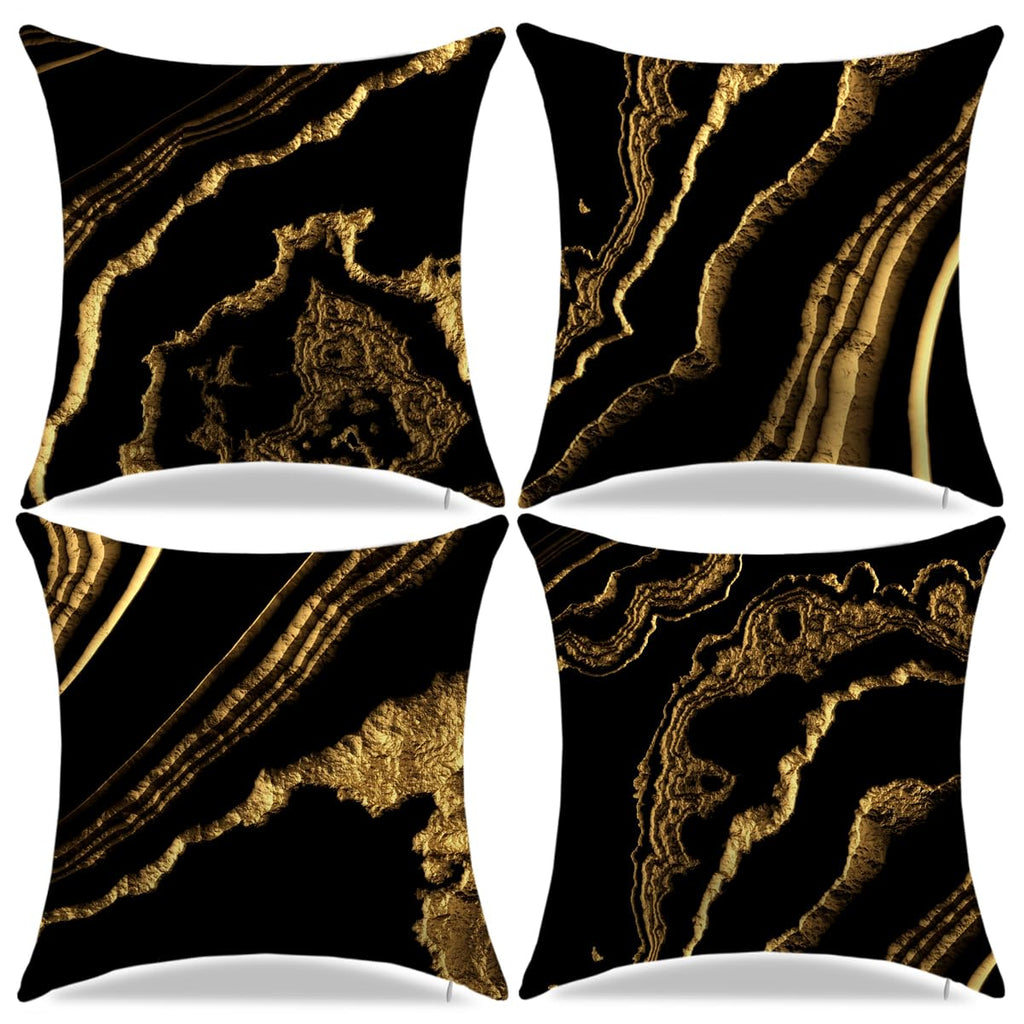 18 x 18 inch Set of 4 Decorative Pillow Covers Grey Marble Texture Throw Pillow Covers Living Room Decor Square Cushion Covers for Modern Styles Abstract Home Bedroom Couch Chair Sofa Pillow Cases