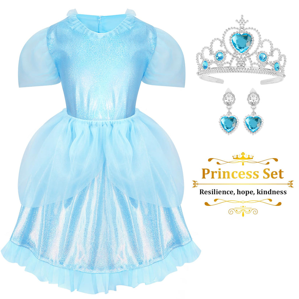LIMIROLER Princess Dress Up Clothes for Little Girl Role Play Costume Gift Set Princess Dress Up Toys for Toddler Girls