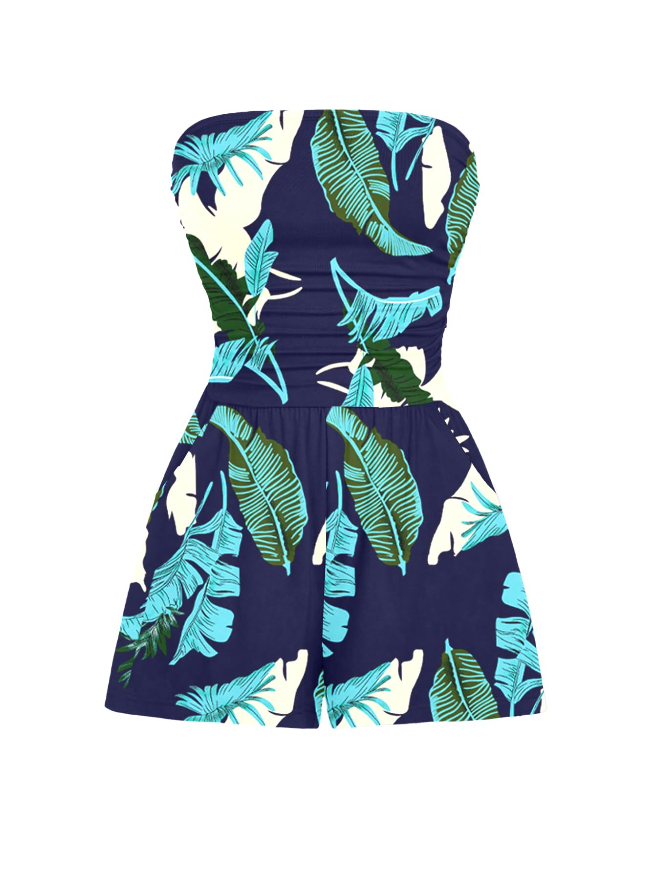 AUXDIO Women Summer Casual Strapless Romper Sleeveless Off Shoulder Short Jumpsuits 2026 Beach Vacation Clothes