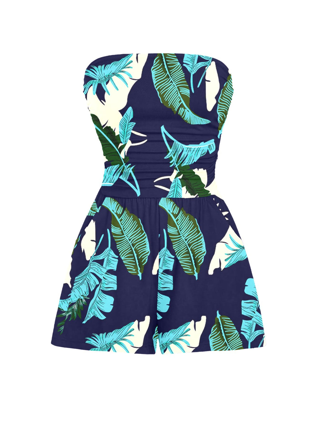 AUXDIO Women Summer Casual Strapless Romper Sleeveless Off Shoulder Short Jumpsuits 2026 Beach Vacation Clothes