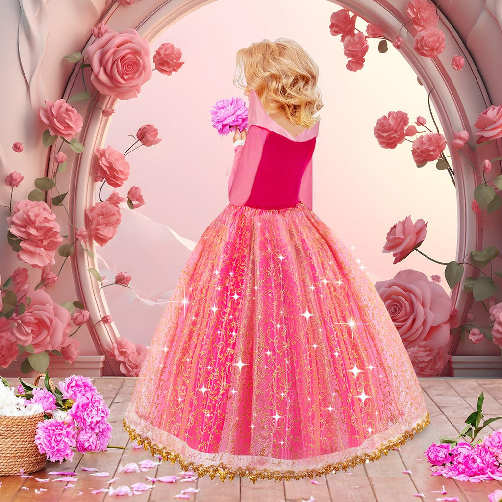 Meland Princess Dresses for Girls - Light Up Princess Dress Up for 3-10 Year Old, Costume for Girls Halloween Birthday
