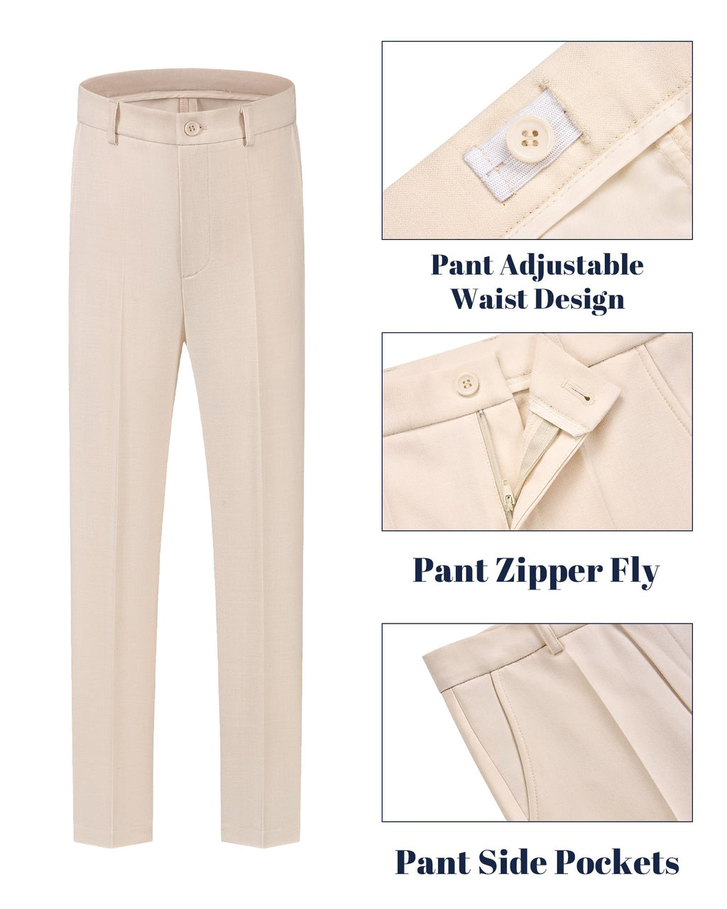 WULFUL Boys' Slim Fit Suit 3 Pieces:Jacket, Pants, Shirt,Summer Suit Set for Teens Boys Wedding Beach