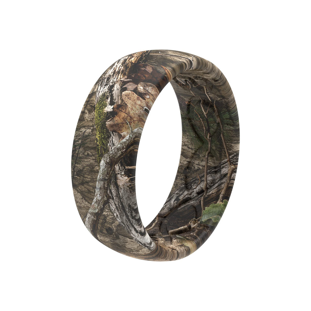 Groove Life Mossy Oak Camo Silicone Ring Breathable Rubber Wedding Rings for Men and Women, Unique Design, Comfort Fit Ring