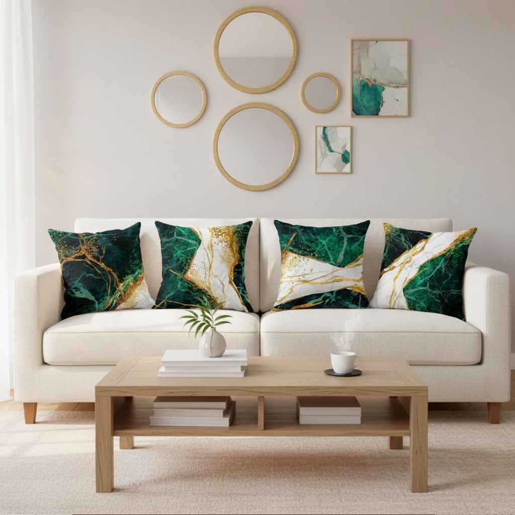 18 x 18 inch Set of 4 Decorative Pillow Covers Grey Marble Texture Throw Pillow Covers Living Room Decor Square Cushion Covers for Modern Styles Abstract Home Bedroom Couch Chair Sofa Pillow Cases