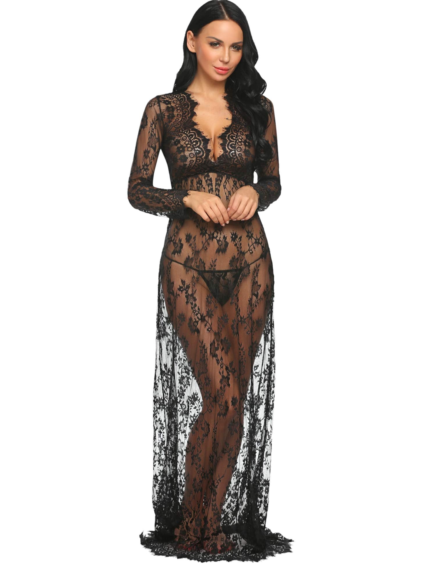 COSYOU Maternity Dress for Photoshoot Sheer Lace Dresses for Maternity Photography Costume Party Milk Bath Dress