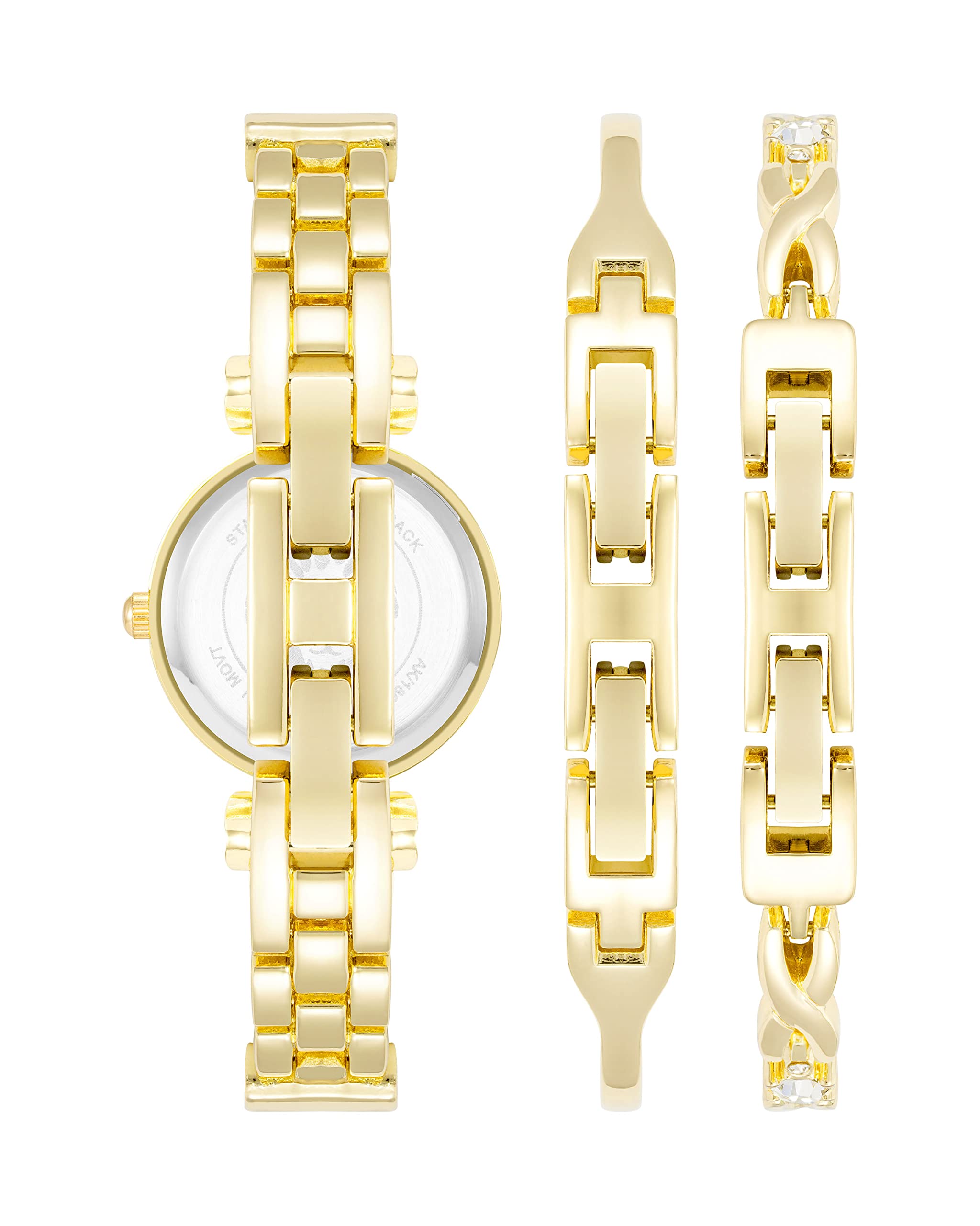 Anne Klein Women's Premium Crystal Accented Bangle Watch and Bracelet Set