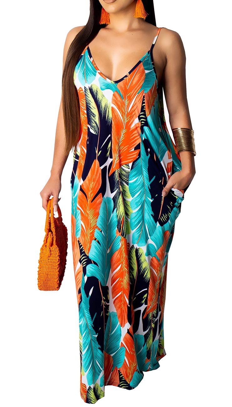 BessCops Summer Maxi Dresses for Women 2026 Plus Size Sundresses Casual Fashion Sleeveless Loose Long Sexy Dress with Pockets