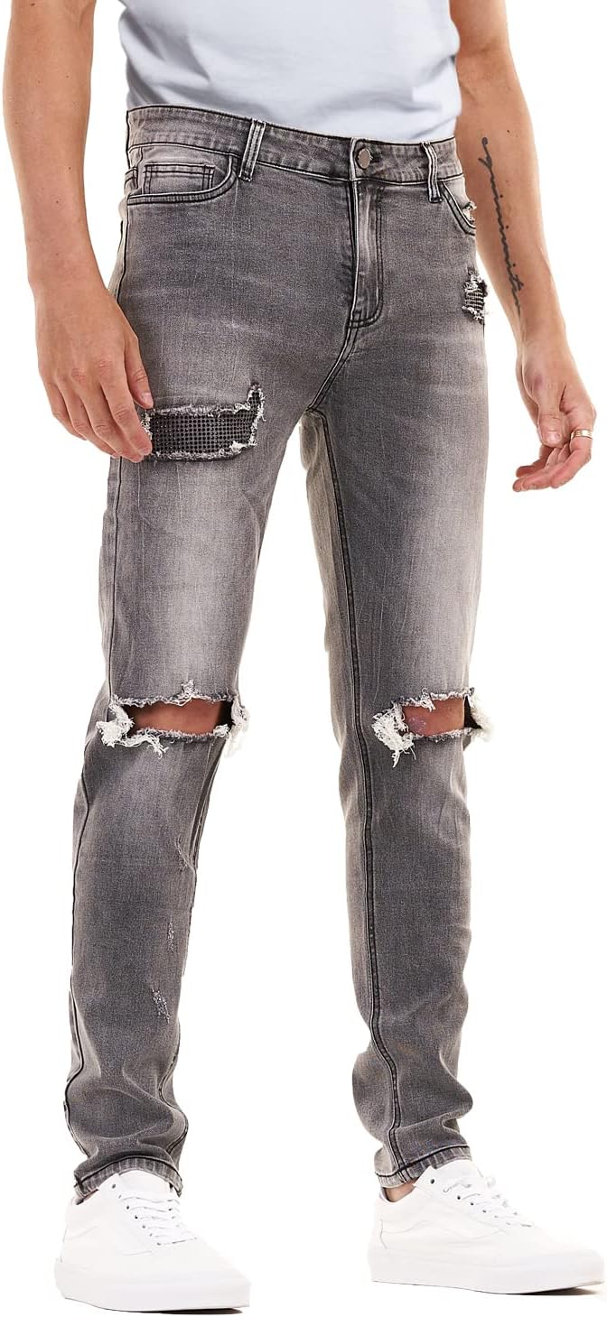 Heyfanee Mens Slim Fit Jeans Stretch Denim Pants for Men