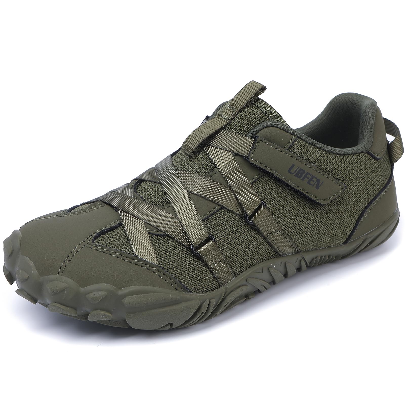 UBFEN Kids Barefoot Shoes Zero Drop Minimalist Sneakers Boys Girls - Lightweight Wide Toe Box Running School Shoes with Hook Loop