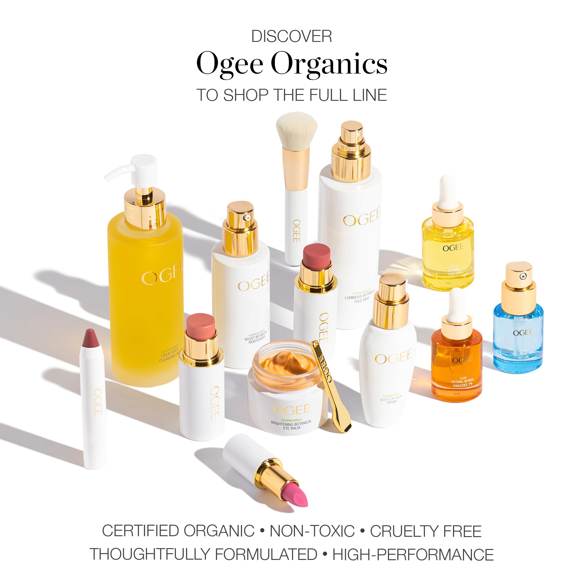 Ogee Sculpted Face Stick (MOONSTONE - ULTRAVIOLET SHEEN) Certified Organic Highlighter Makeup - Multi-Use Glow Highlighter Stick