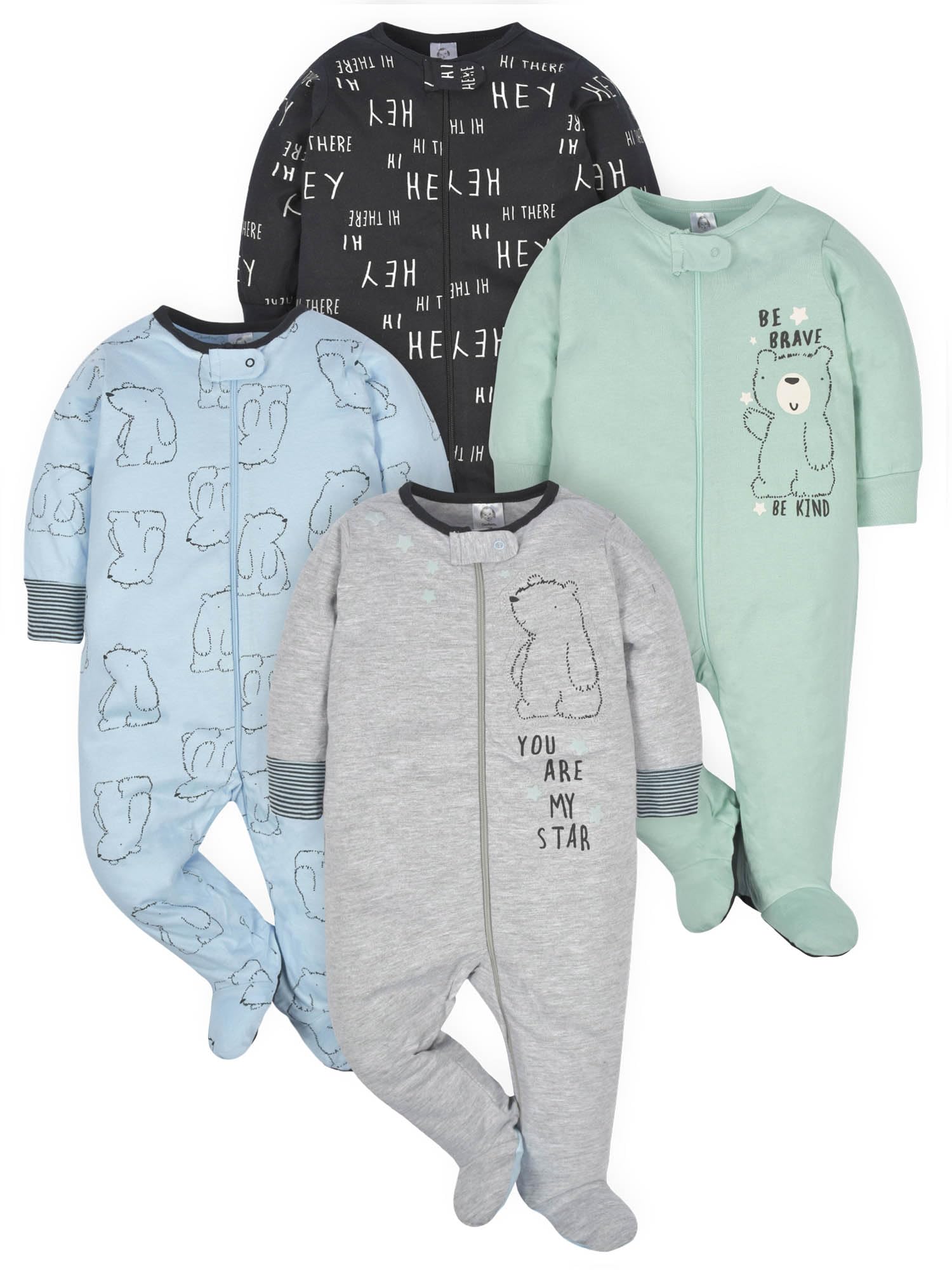 Gerber baby-boys 4 Pack Sleep 'N Play Footie