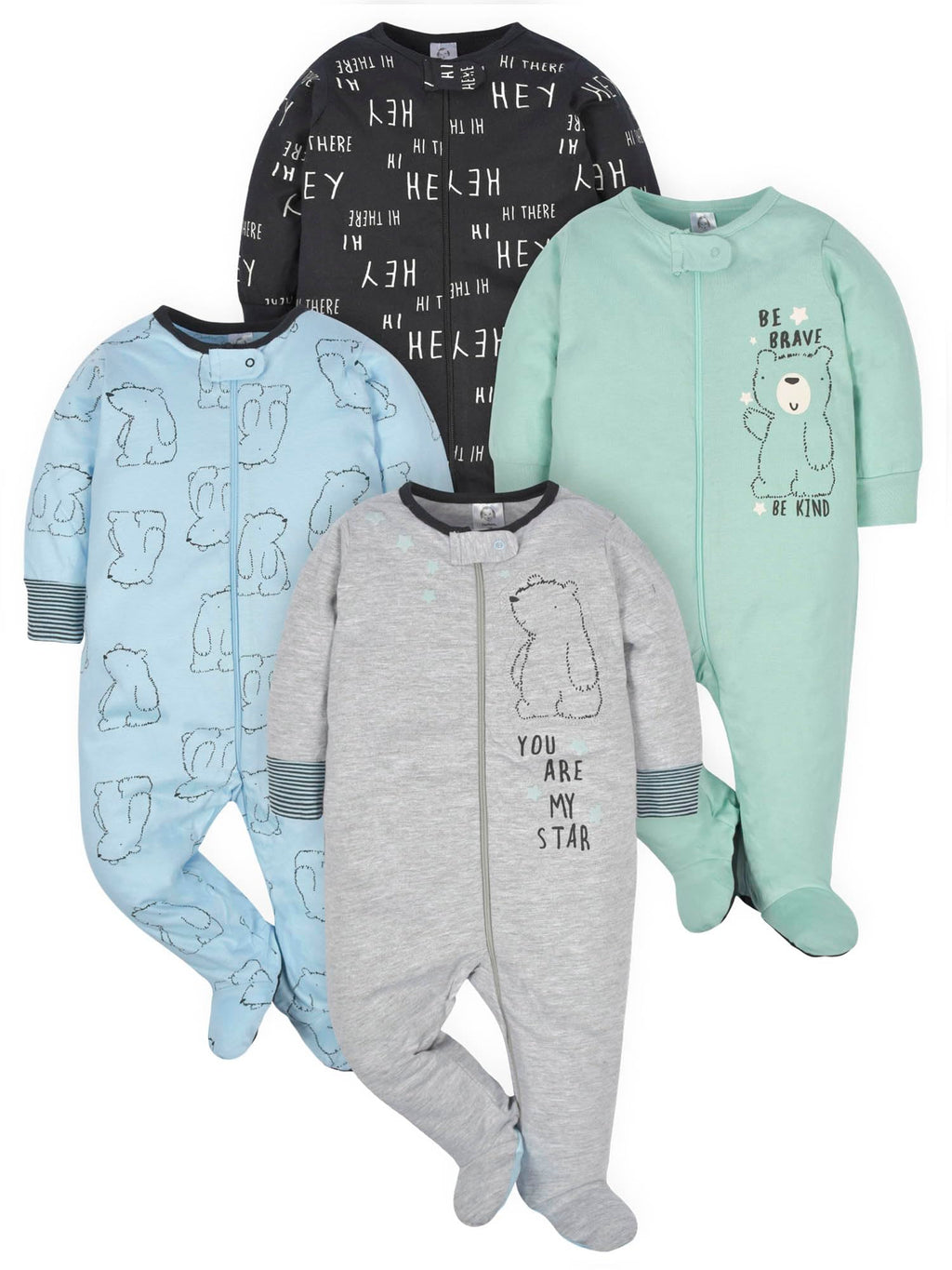 Gerber baby-boys 4 Pack Sleep 'N Play Footie
