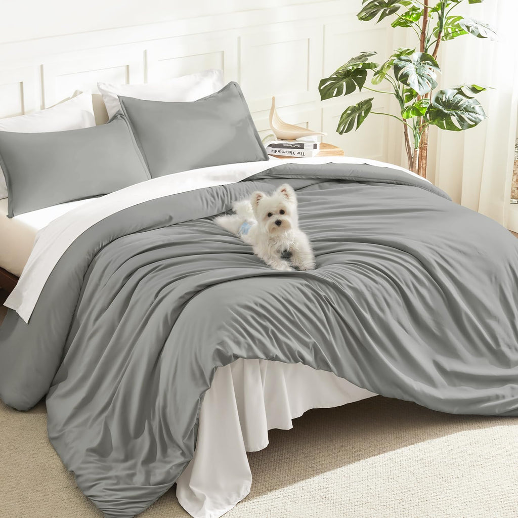 Litanika King Size Comforter Set, 3 Pieces Lightweight Solid Comforter King Size, All Season Fluffy Down Alternative Comforter Bed Set Quilt Blanket, Sage Green, King
