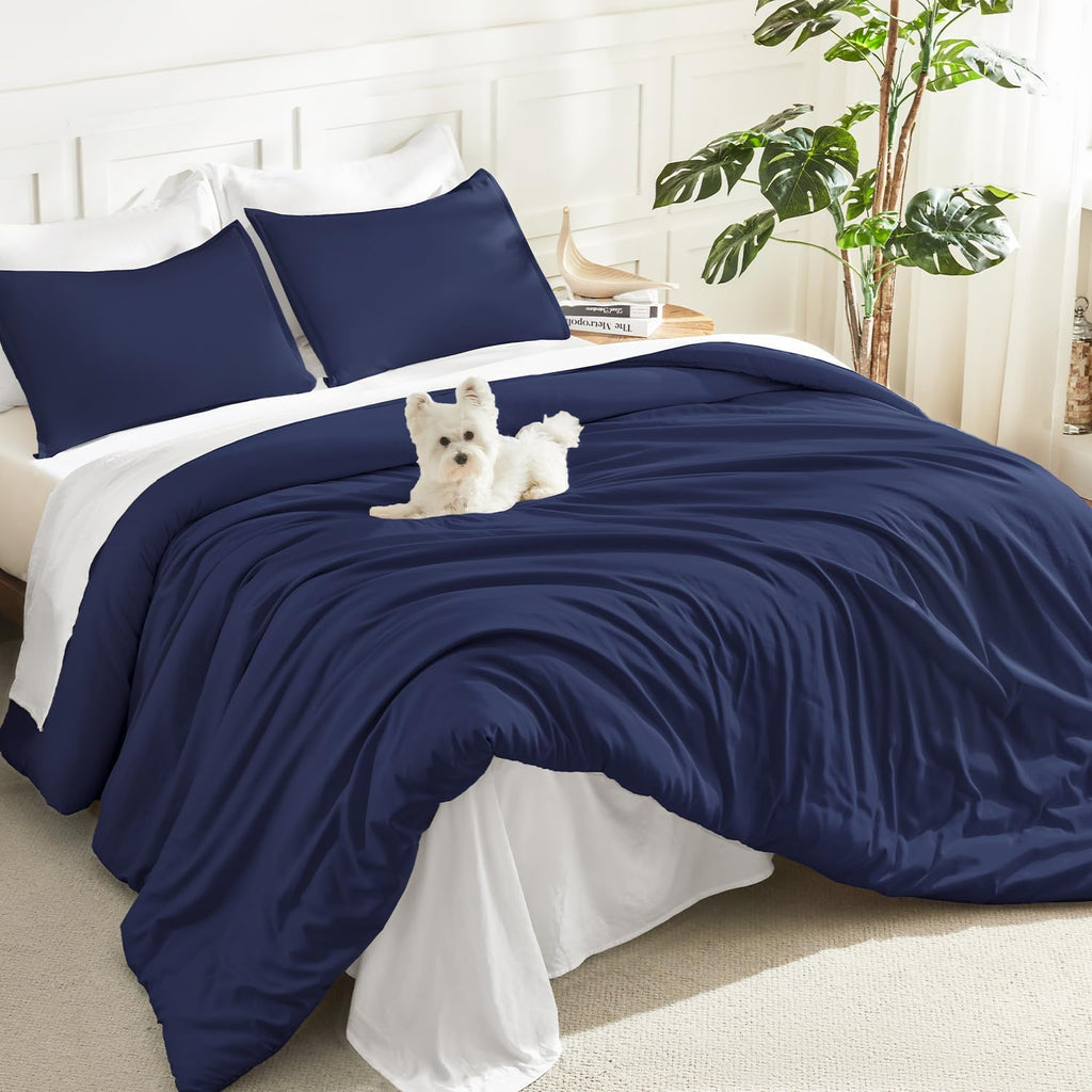 Litanika King Size Comforter Set, 3 Pieces Lightweight Solid Comforter King Size, All Season Fluffy Down Alternative Comforter Bed Set Quilt Blanket, Sage Green, King