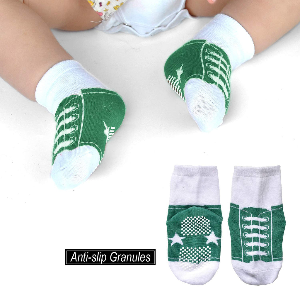 EPEIUS Unisex Baby Girls Boys Non-Slip Socks (Set of 6)