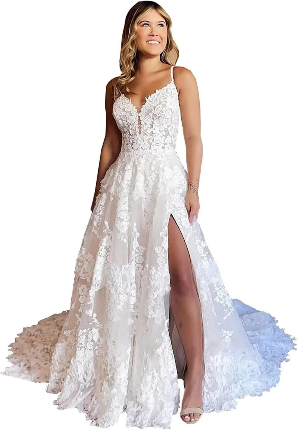 Wedding Dress for Bride Lace Appliques Mermaid Boho Beach Bridal Gowns BOF44