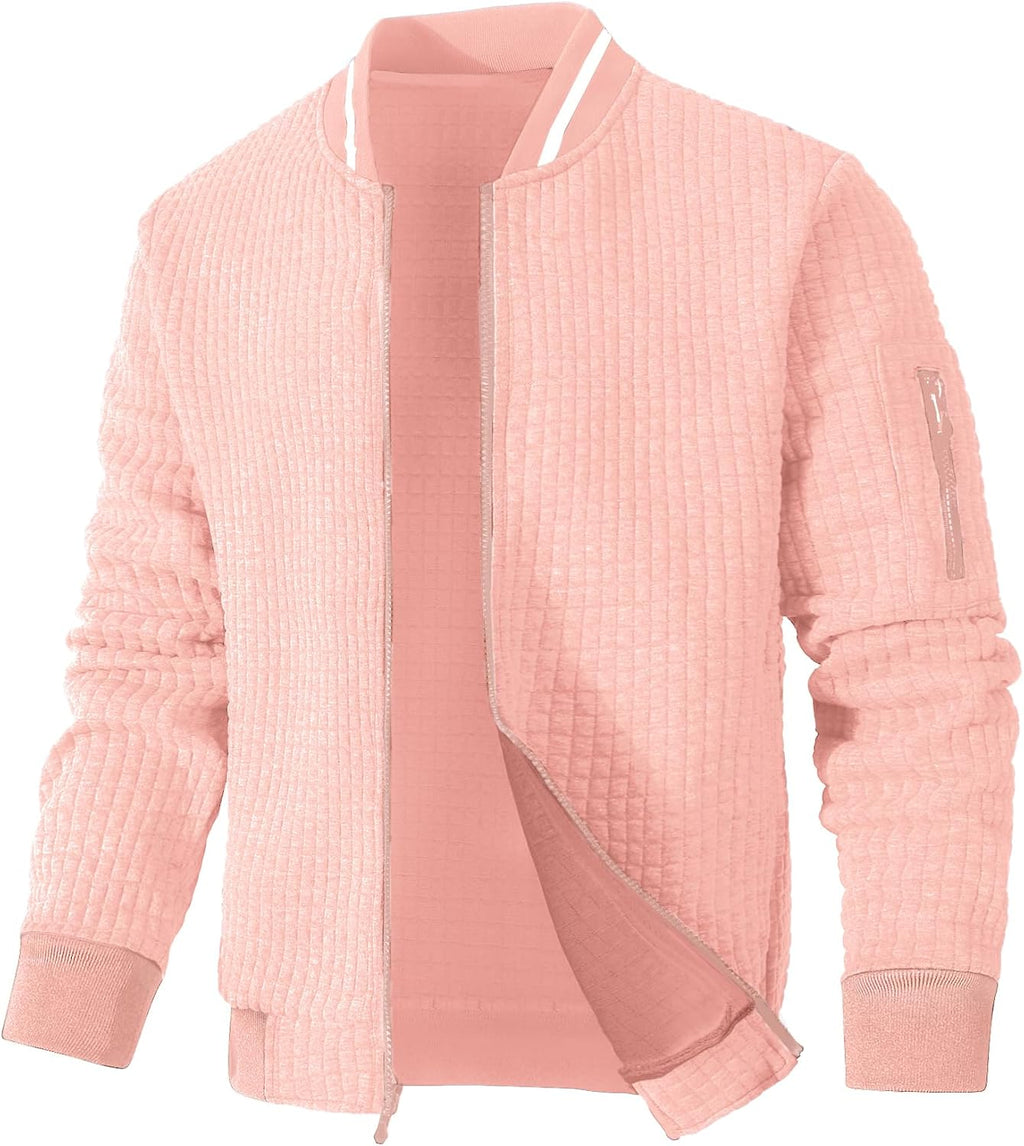 SAVKOOV Mens Lightweight Jacket Casual Bomber Jacket Varsity Coat