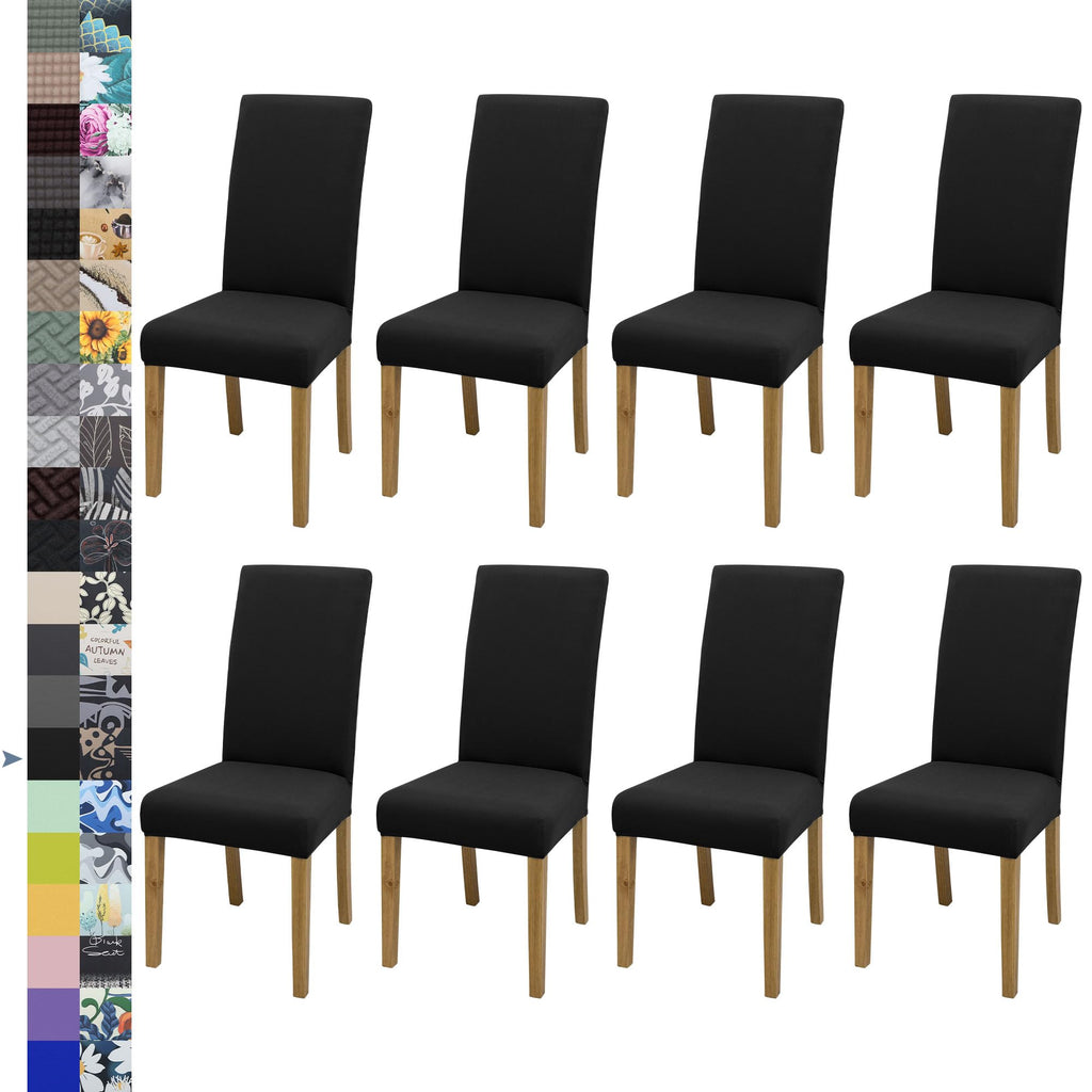 BIETYONE Stretch Dining Chair Covers Set of 6, Soft Removable Washable Kitchen Parsons Chair Slipcovers, High Elastic Seat Protector for Home Hotel Banquet