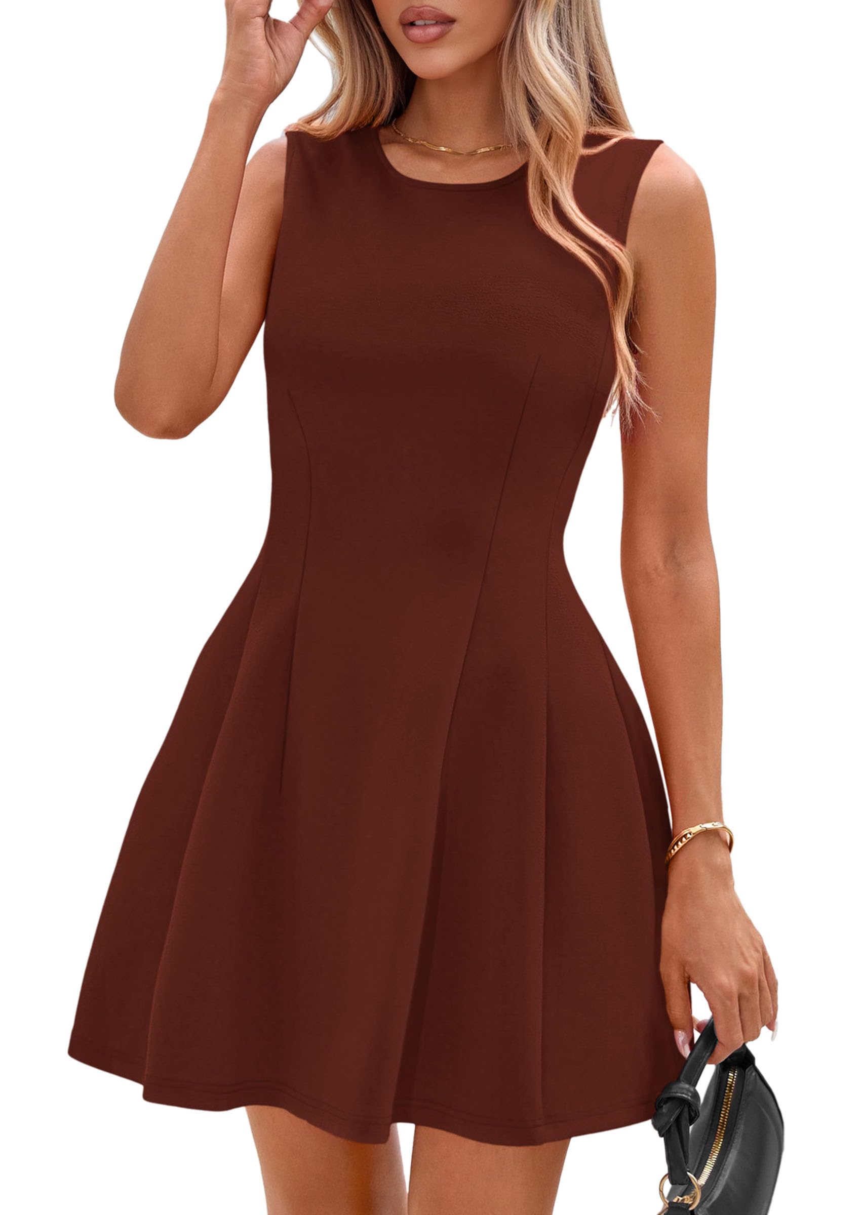 PRETTYGARDEN Summer Dresses for Women 2026 Elegant Classy Spring A Line Business Casual Work Graduation Cocktail Short Dress