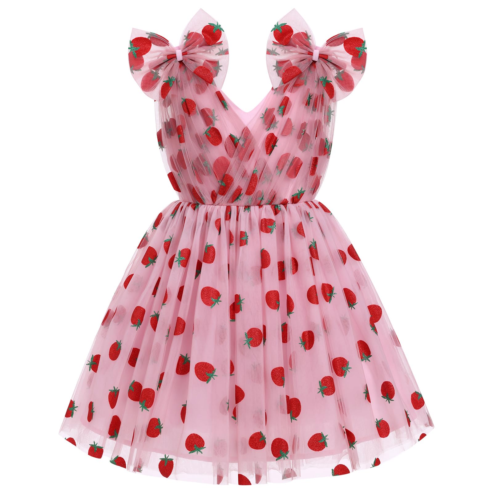 IMEKIS Toddler Kids Girls Butterfly Dress Sparkle Sequins Tulle Wedding Formal Birthday Dresses 2-10T