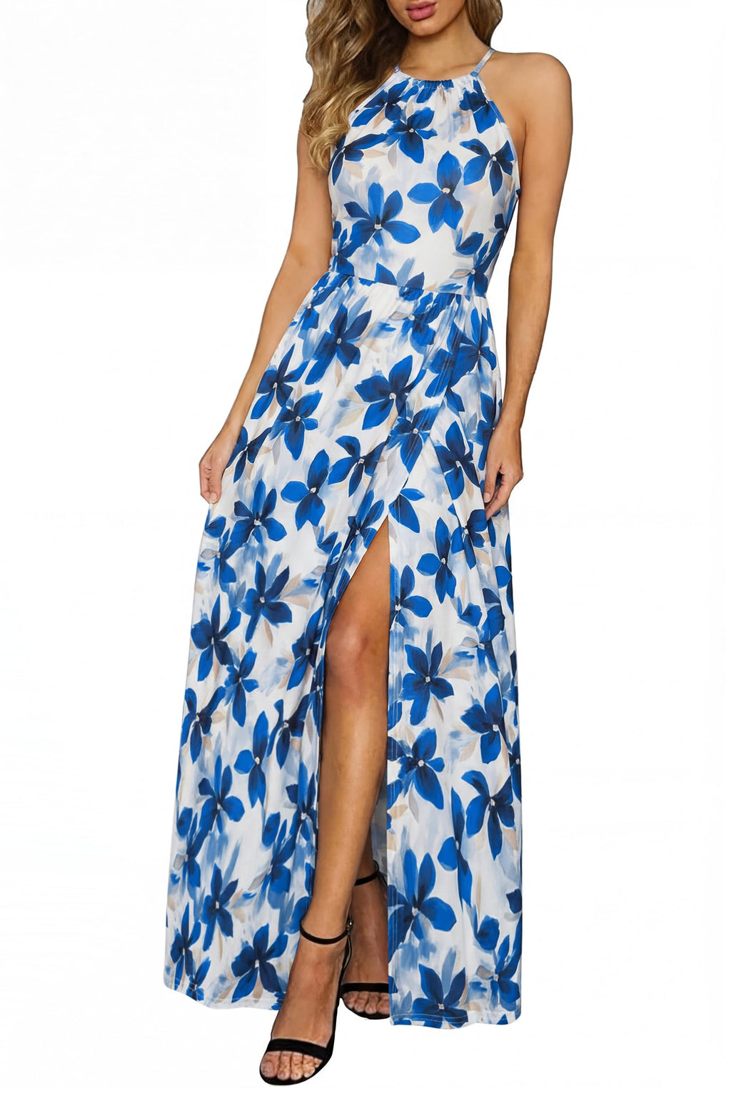 KILIG Women's Summer Floral Beach Flowy Split Maxi Long Dresses