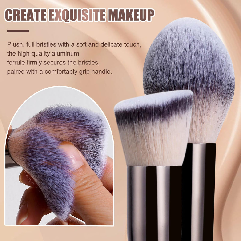 BS-MALL Makeup Brush Set 18 Pcs Professional Foundation Powder Concealers Eyeshadow Blush Synthetic Makeup Brushes with Labeled instruction Black Case Upgraded Version