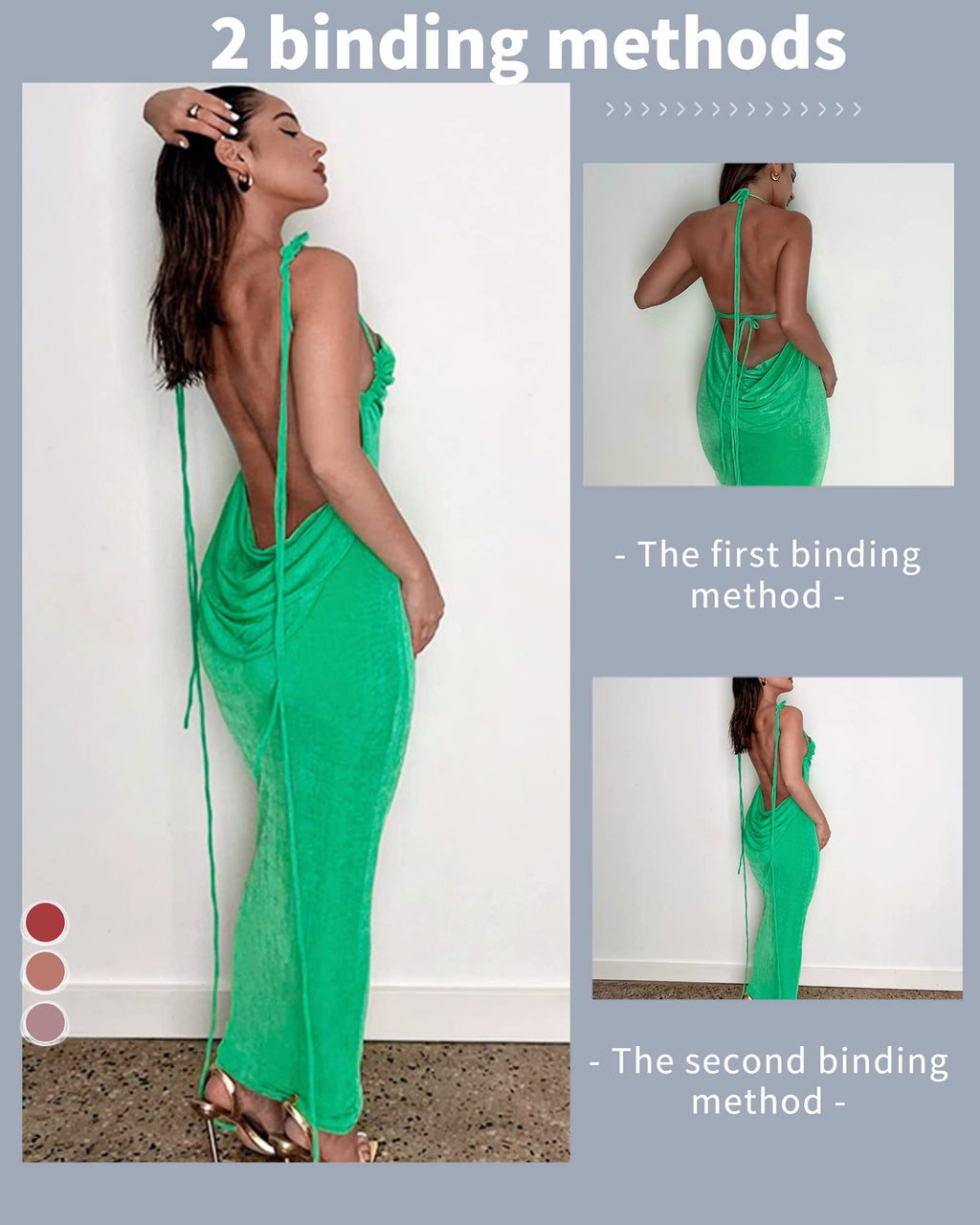 Doweha Women Backless Cowl Neck Cocktail Going Out Dress Halter Slip Long Semi Formal Party 2026 Spring Summer Maxi Dress