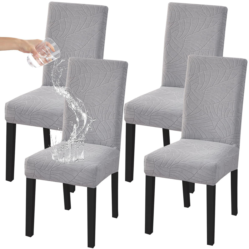 HZDHCLH 6 Pack Chair Covers for Dining Room,Soft Spandex Removable Washable Anti-dust Seat Slipcover, Protector for Hotel,Office,Ceremony,Banquet Wedding Party(Beige, Set of 6)