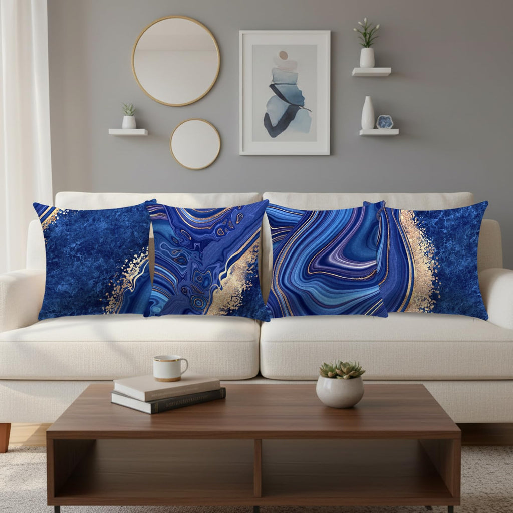 18 x 18 inch Set of 4 Decorative Pillow Covers Grey Marble Texture Throw Pillow Covers Living Room Decor Square Cushion Covers for Modern Styles Abstract Home Bedroom Couch Chair Sofa Pillow Cases