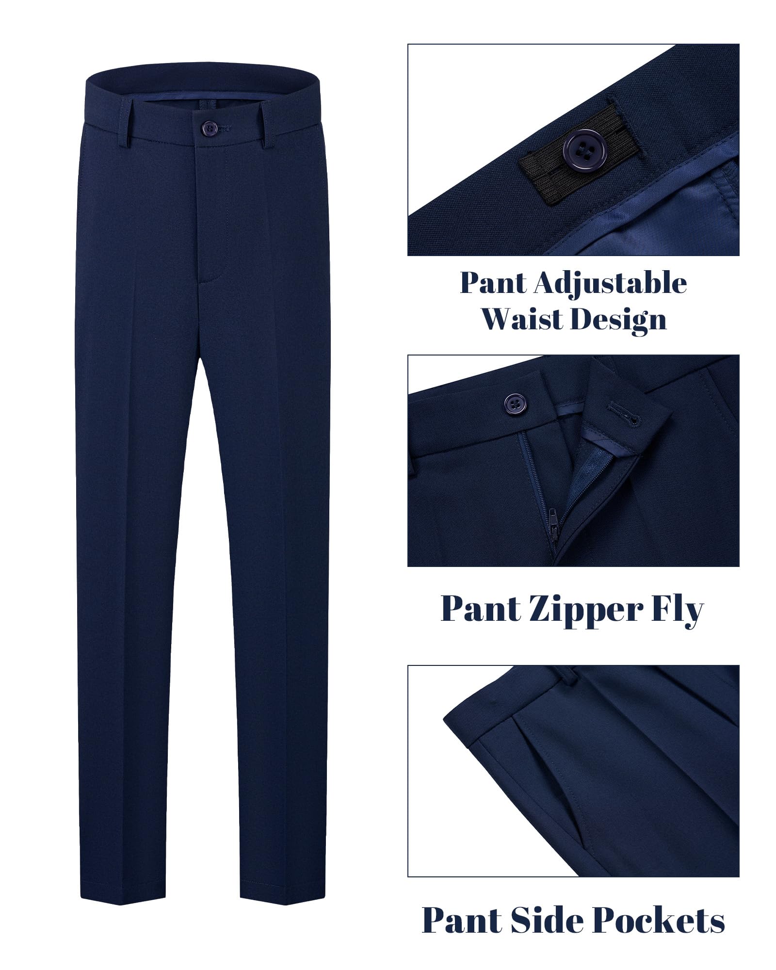 WULFUL Boys' Slim Fit Suit 3 Pieces:Jacket, Pants, Shirt,Summer Suit Set for Teens Boys Wedding Beach